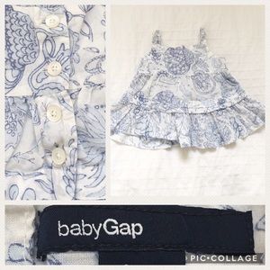 VGUC Blue Floral Tiered Tank by Baby Gap